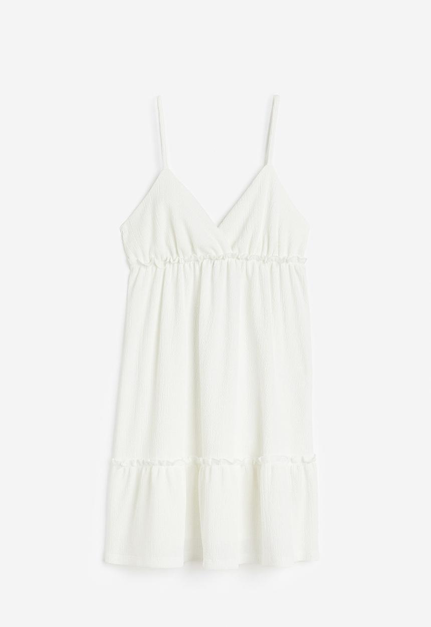 H&M - Frill-trimmed crêpe dress - white