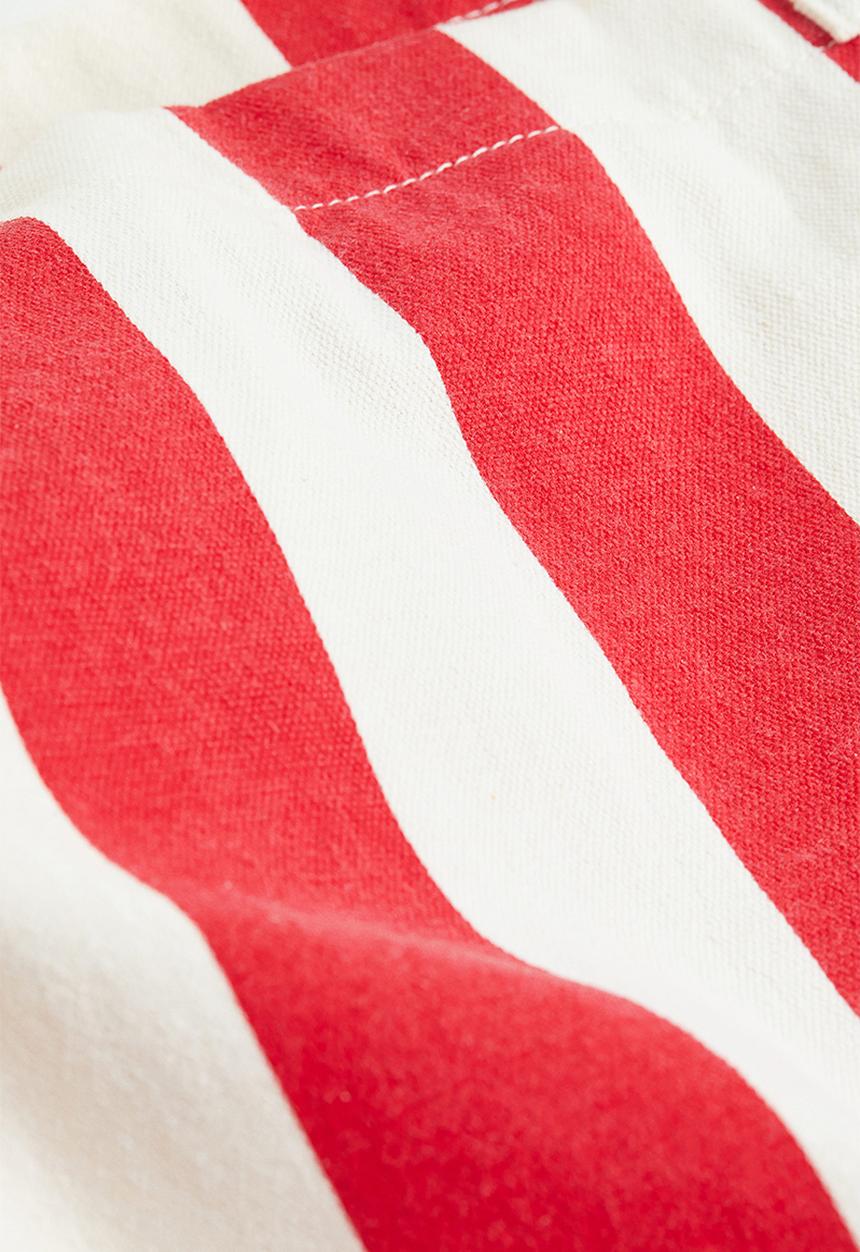 H&M - Printed canvas shopper - red striped 