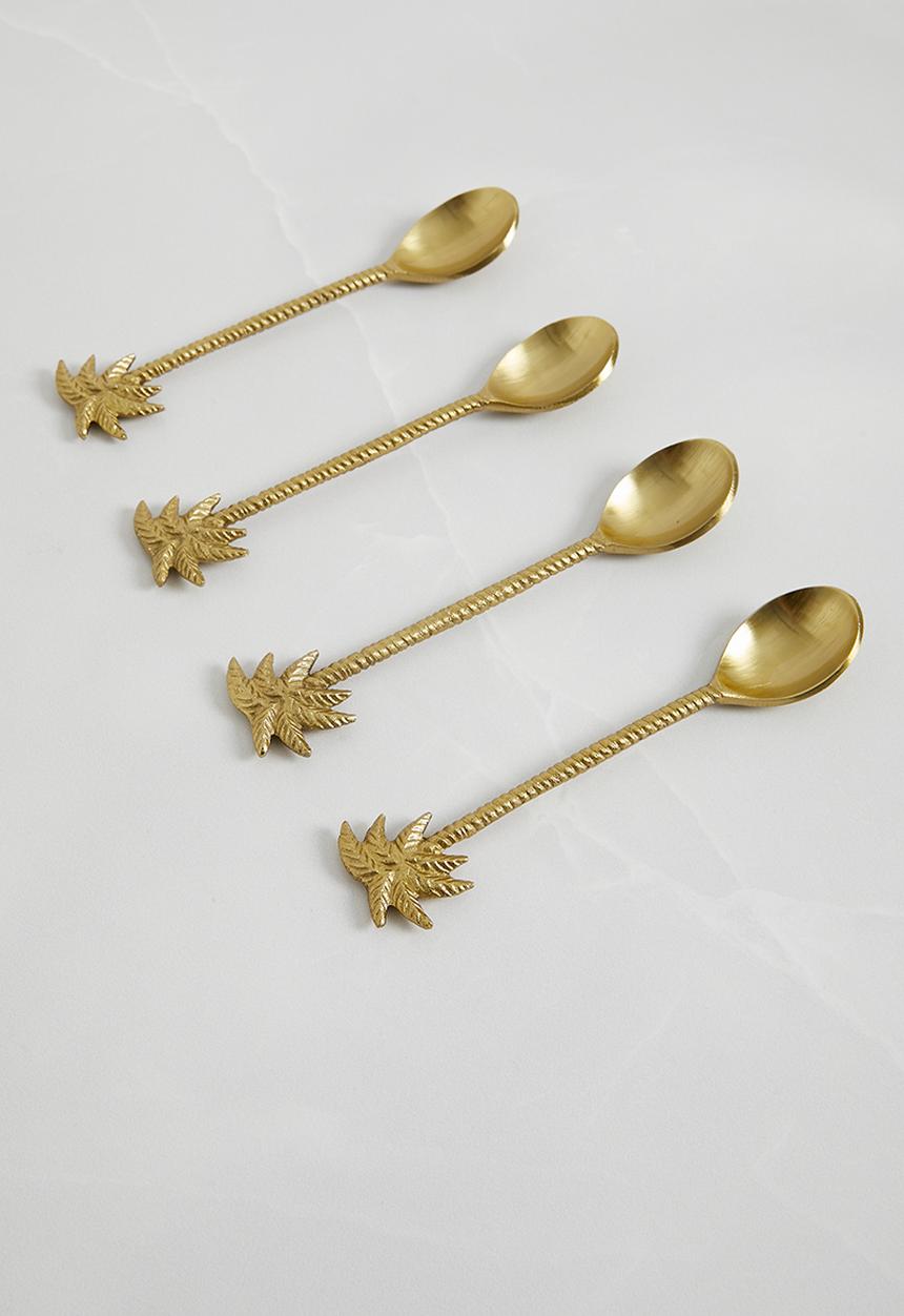Sixth Floor - Plato palms teaspoon set of 4 - brass