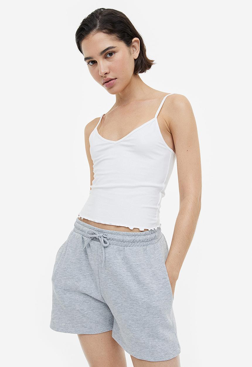 H&M - Cropped strappy top - white