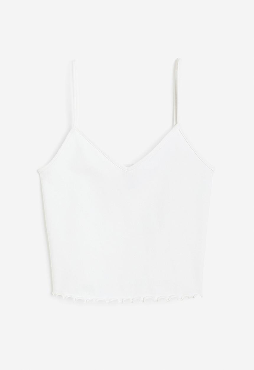 H&M - Cropped strappy top - white