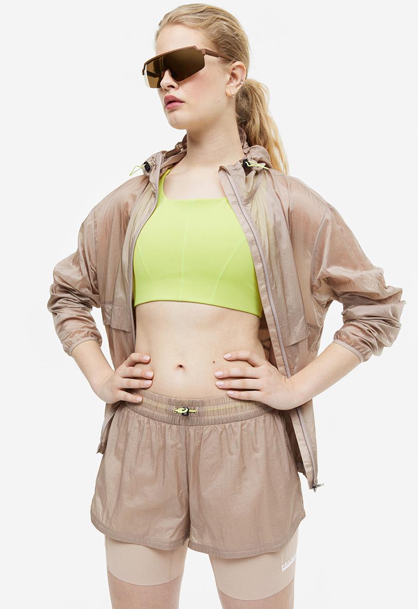 H&M - Drymove™ double-layered running shorts - beige