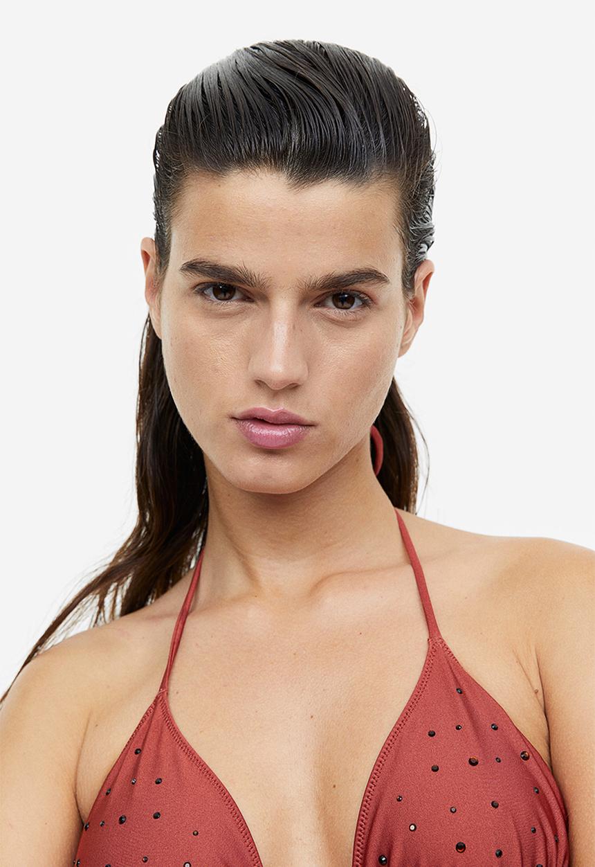 H&M - Padded triangle bikini top - red 