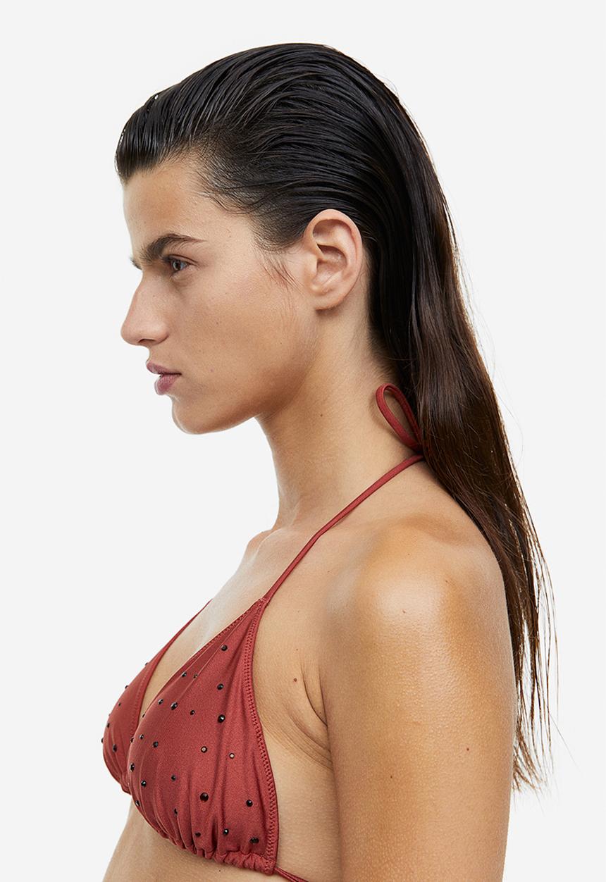 H&M - Padded triangle bikini top - red 