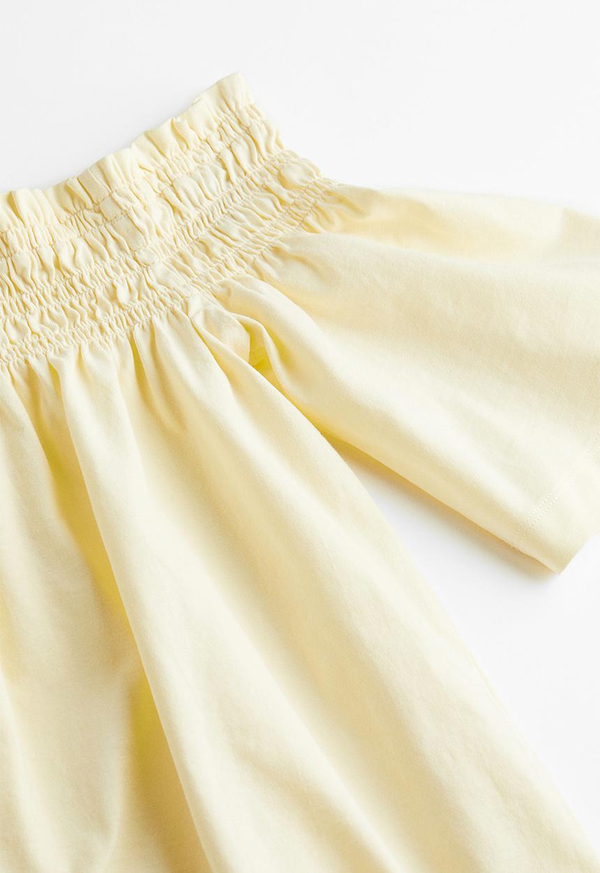 H&M - Off-the-shoulder jersey top - light yellow 