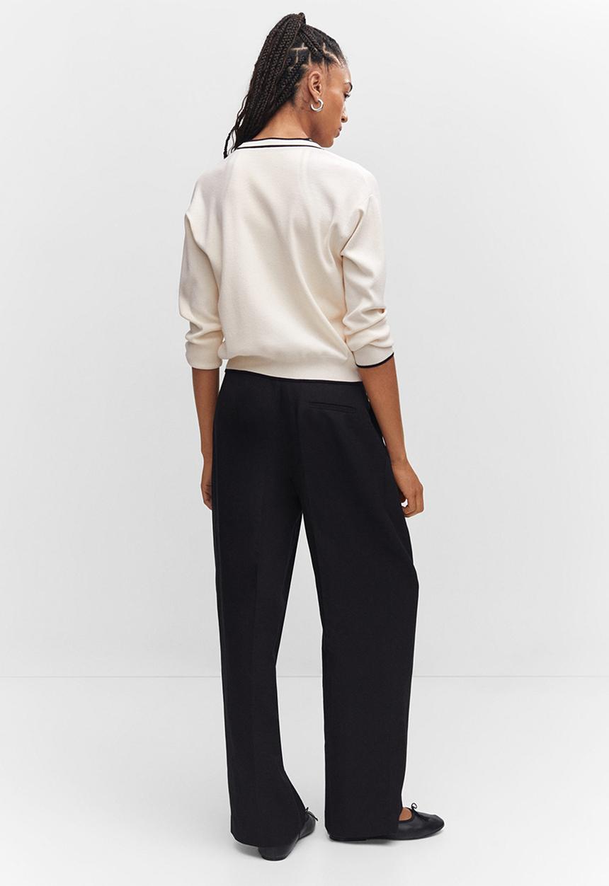 MANGO - Cardigan pipping - light beige