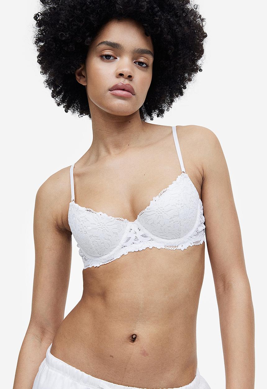 H&M - Lace push-up bra - white