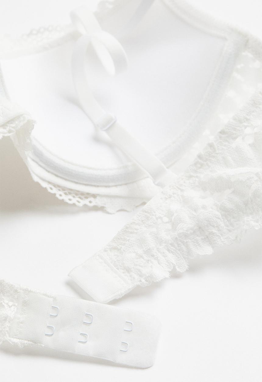 H&M - Lace push-up bra - white