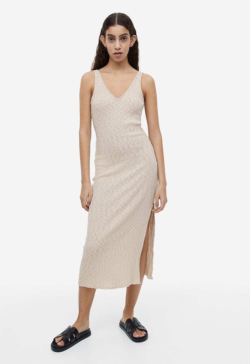H&M - Ribbed dress - beige