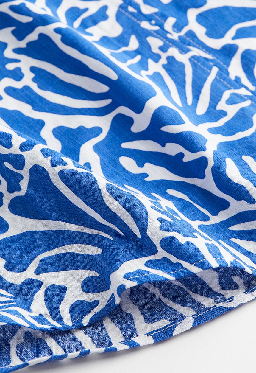 H&M - V-neck blouse - bright blue patterned