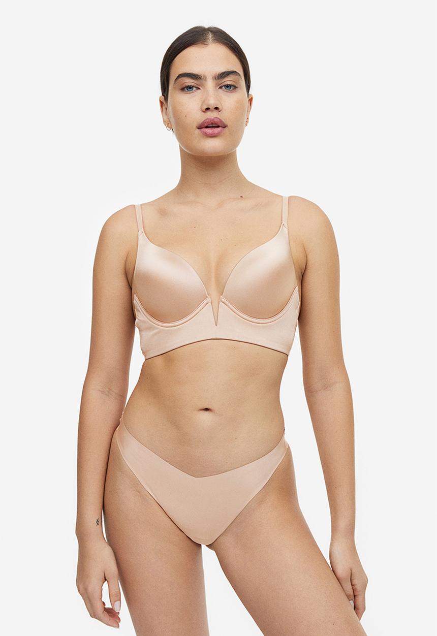 H&M - Microfibre super push-up bra - beige