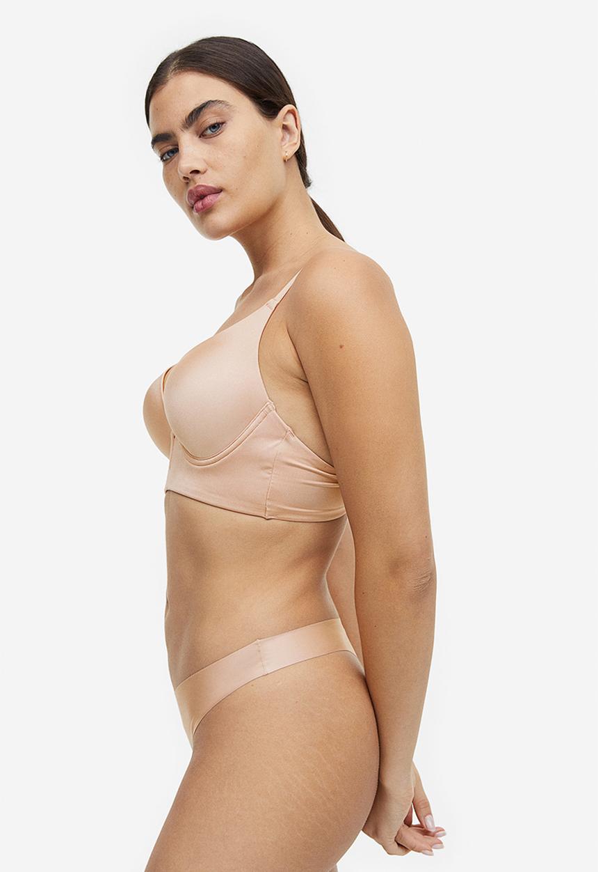 H&M - Microfibre super push-up bra - beige