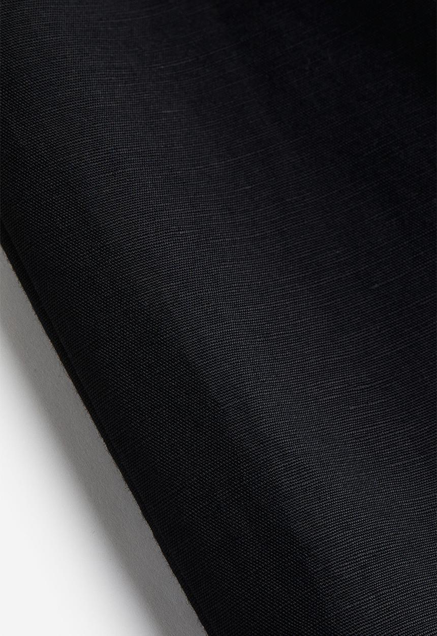 H&M - Wide linen-blend trousers - black