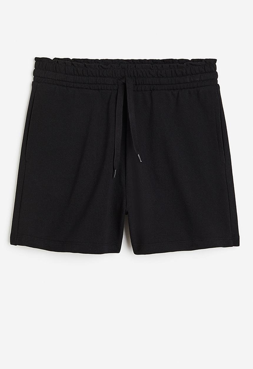 H&M - Paper bag sweatshirt shorts - black