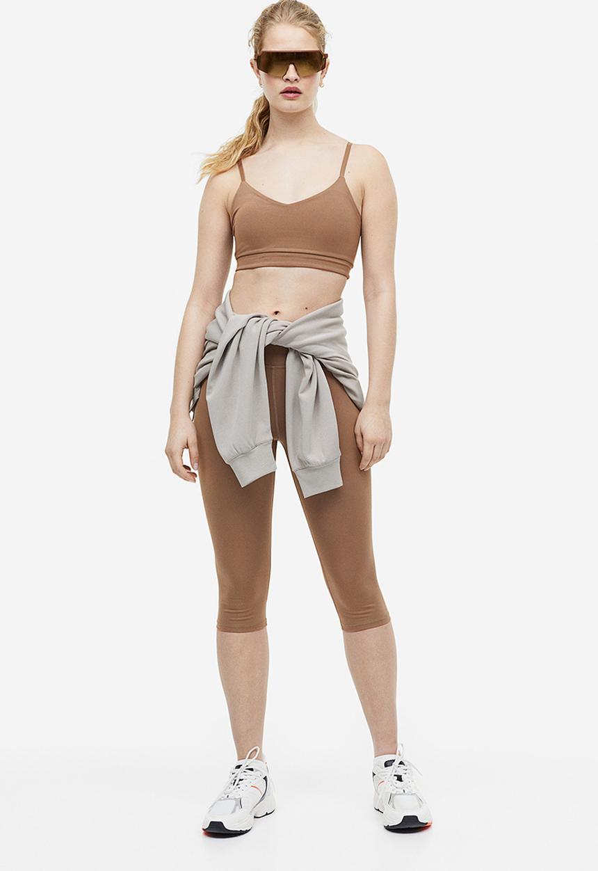 H&M - High waist capri tights - brown