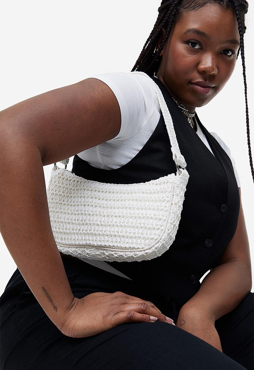 H&M - Straw shoulder bag - white