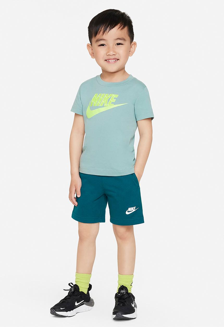 Nike - Nike sportswear club tape tee and shorts set - geode teal