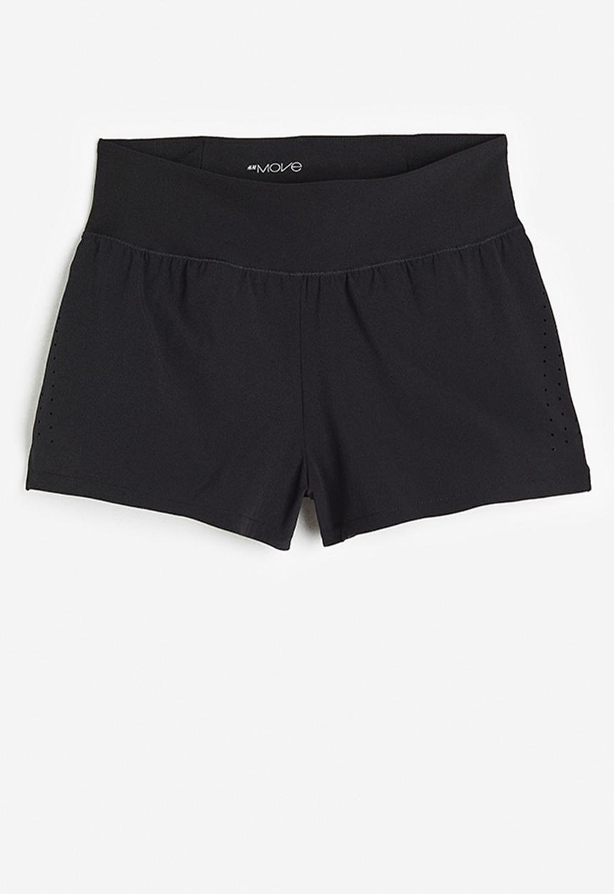 H&M - Drymove™ double-layered sports shorts - black