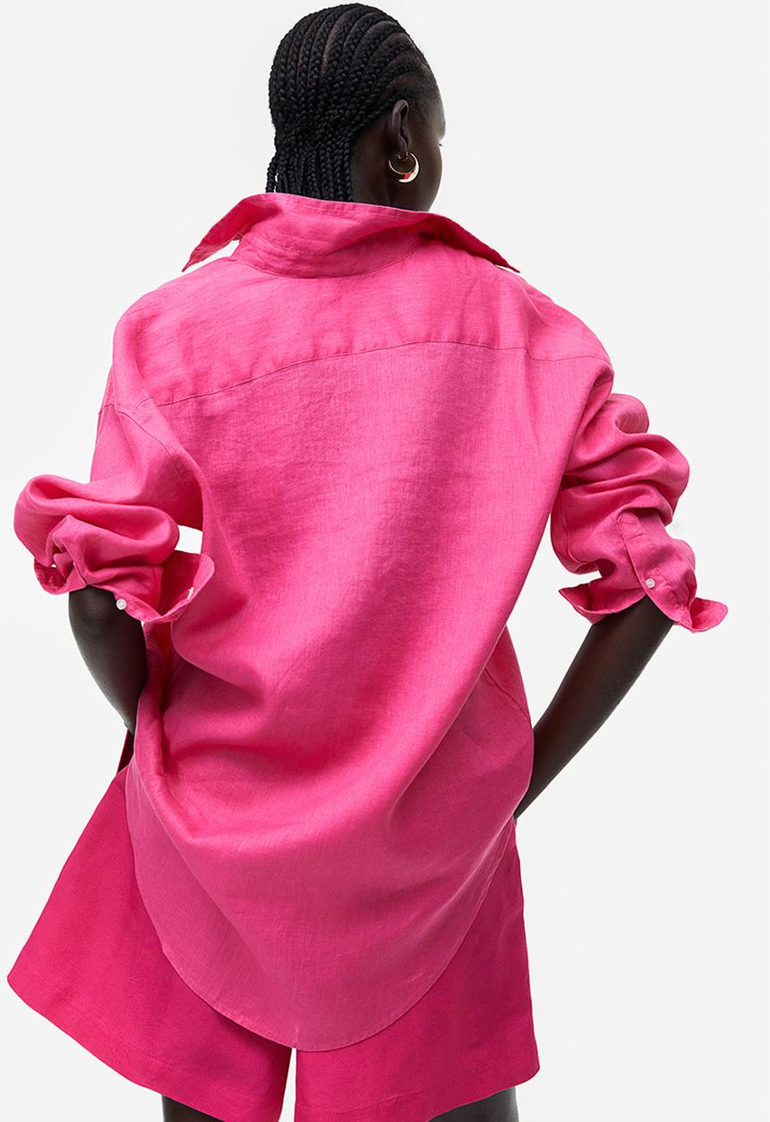 H&M - Oversized linen shirt - cerise