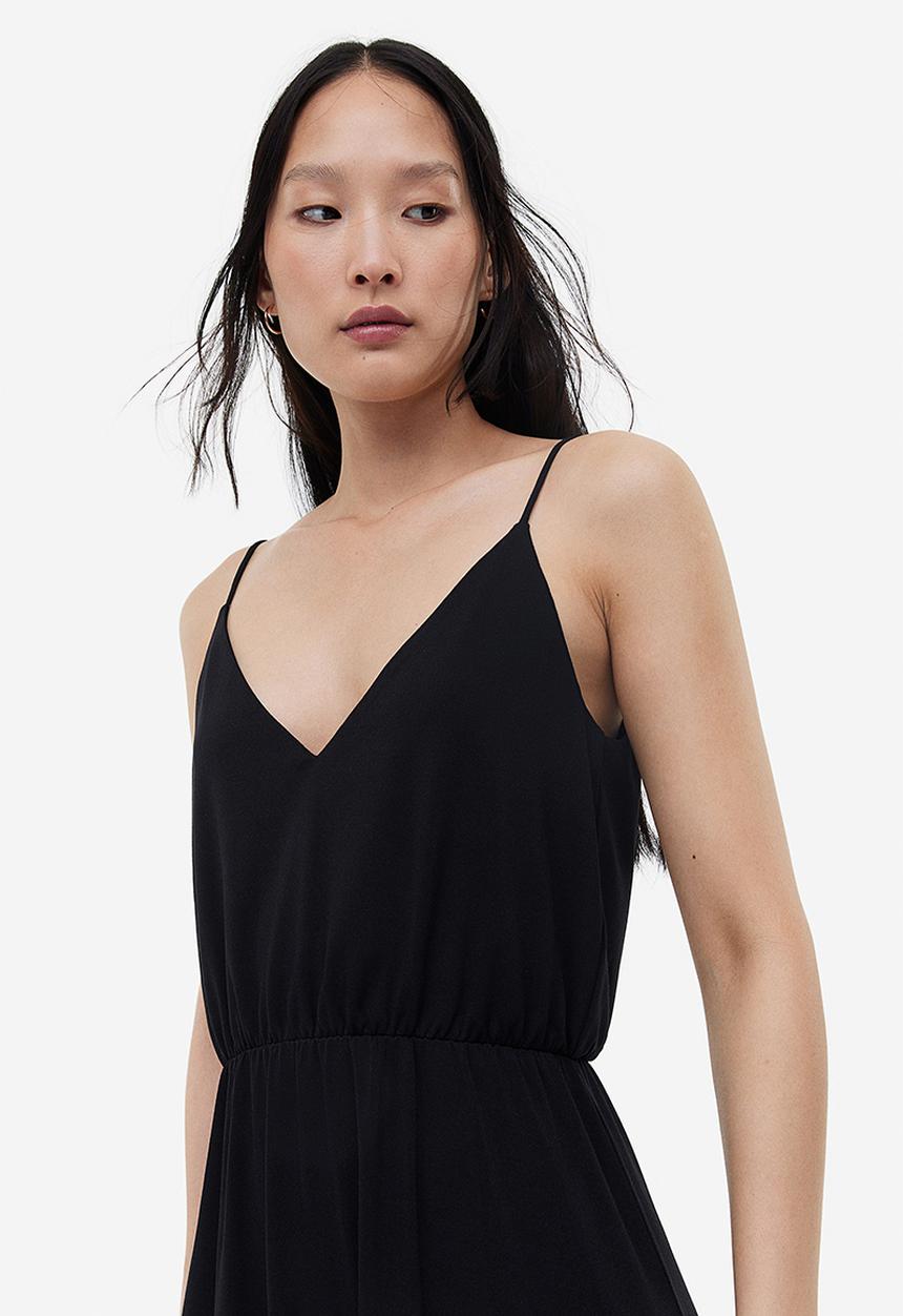 H&M - V-neck dress - black