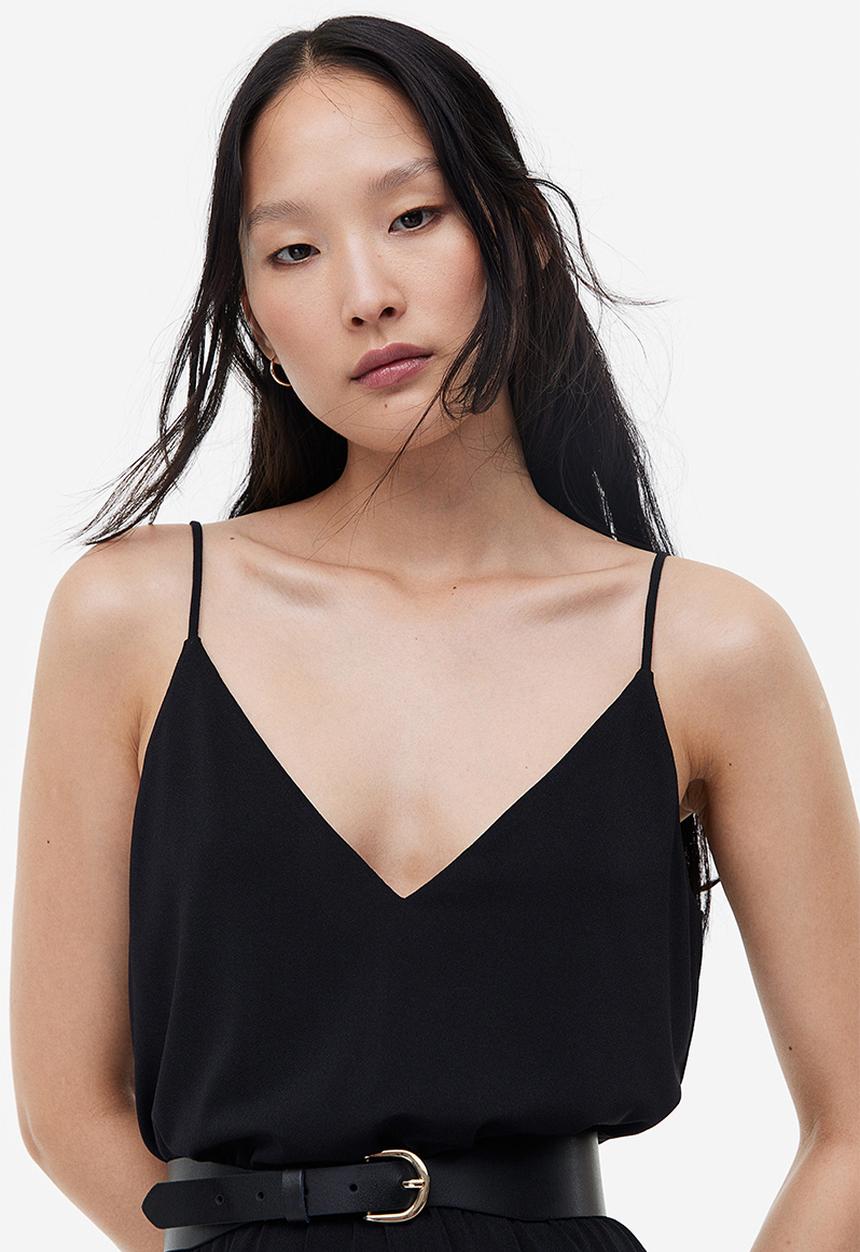 H&M - V-neck dress - black