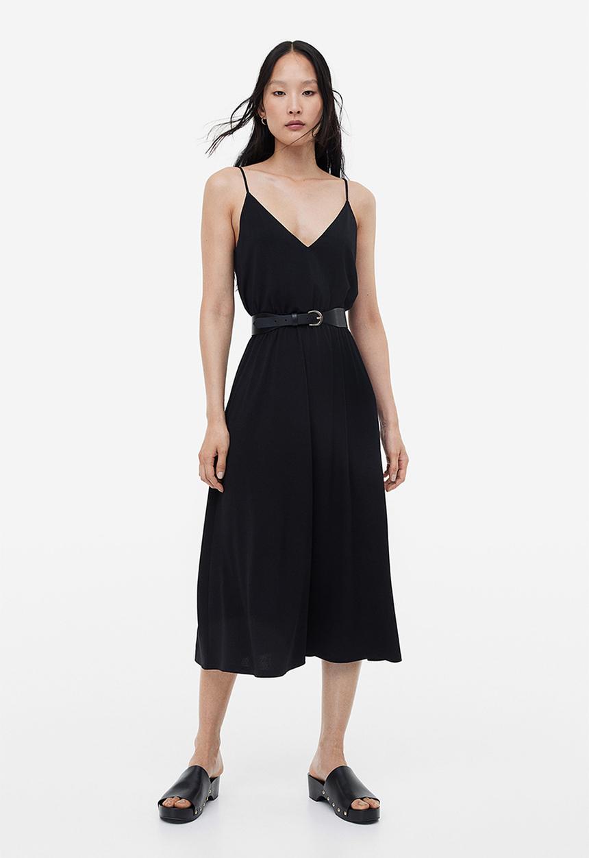 H&M - V-neck dress - black