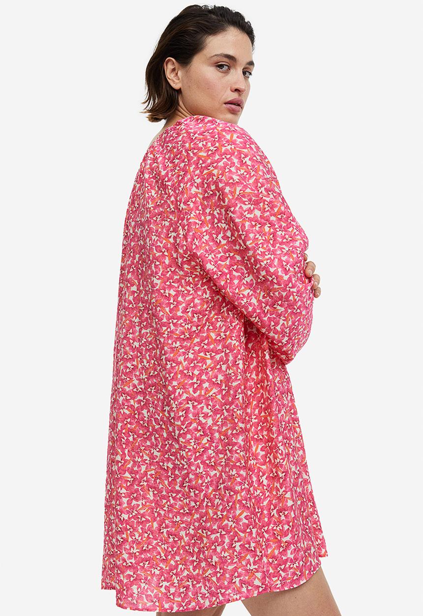 H&M - A-line dress - cerise/floral
