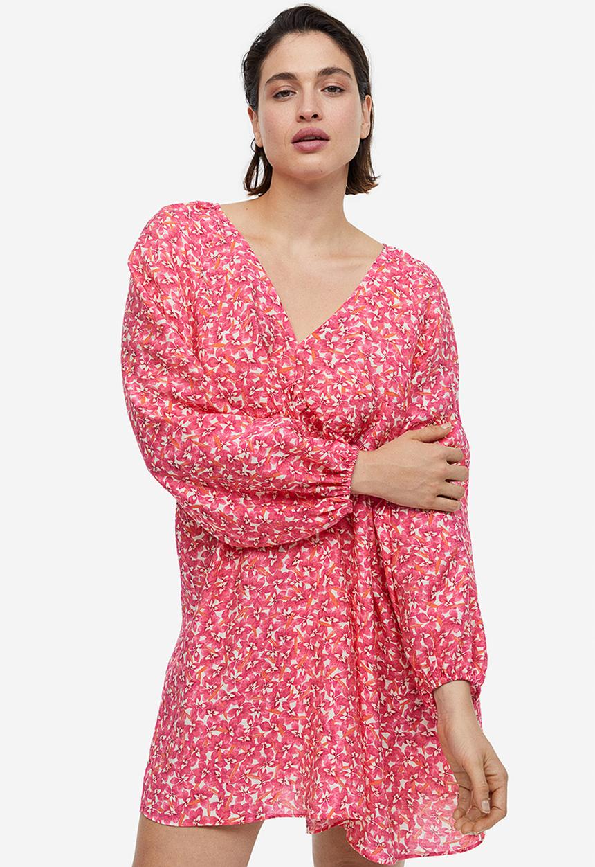 H&M - A-line dress - cerise/floral