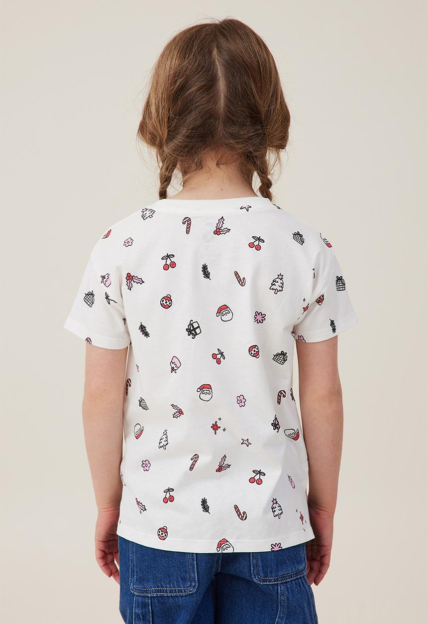 Cotton On - Poppy short sleeve print tee - vanilla/xmas ditsy