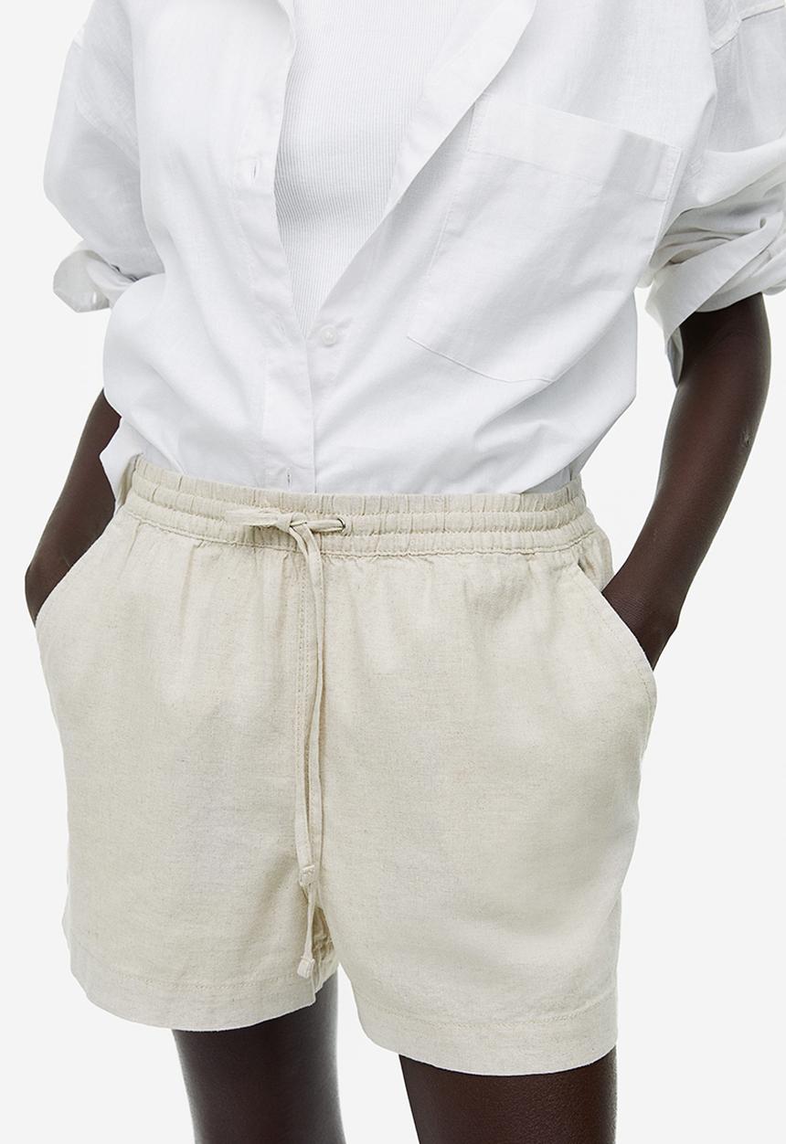 H&M - Linen-blend shorts - natural white
