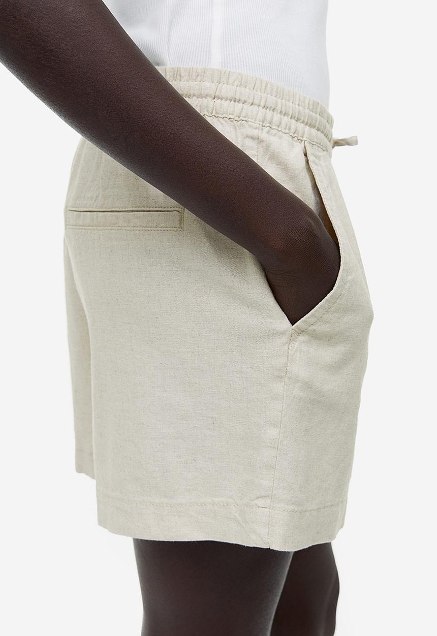 H&M - Linen-blend shorts - natural white