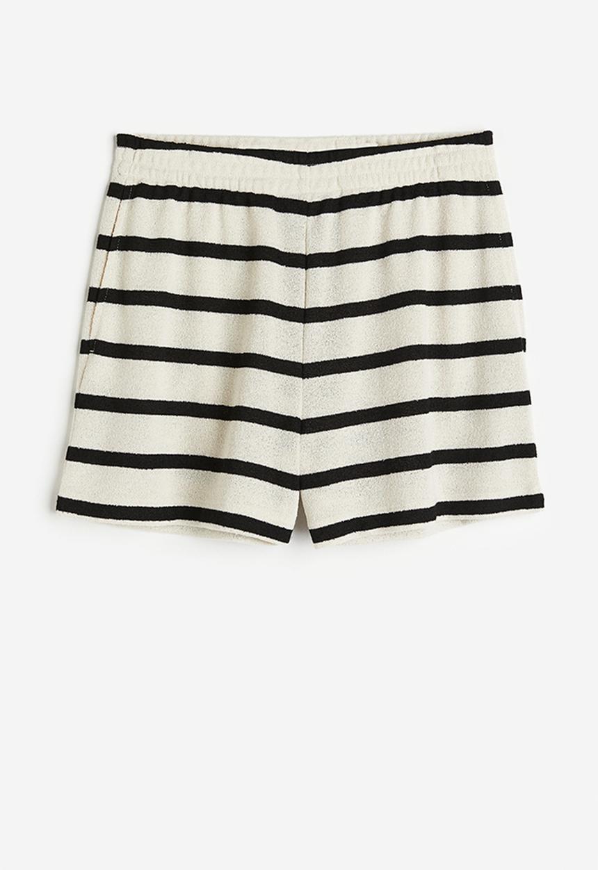 H&M - Jersey shorts - cream/striped