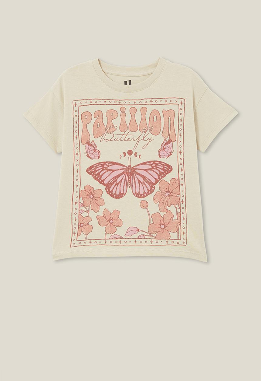 Cotton On - Poppy short sleeve print tee - rainy day/papillon butterfly