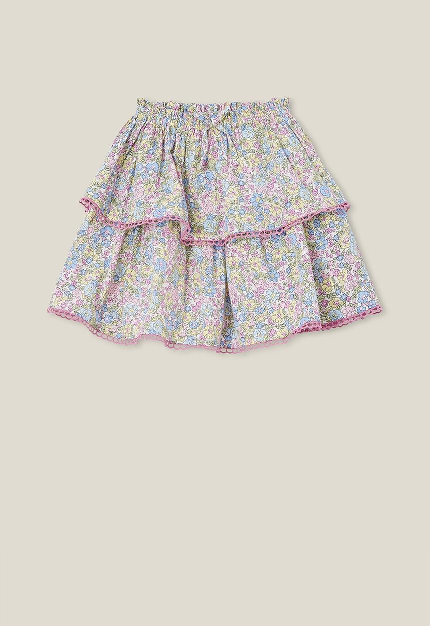 Cotton On - Margot tiered skirt - vanilla/middleton floral