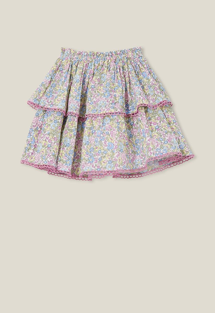 Cotton On - Margot tiered skirt - vanilla/middleton floral