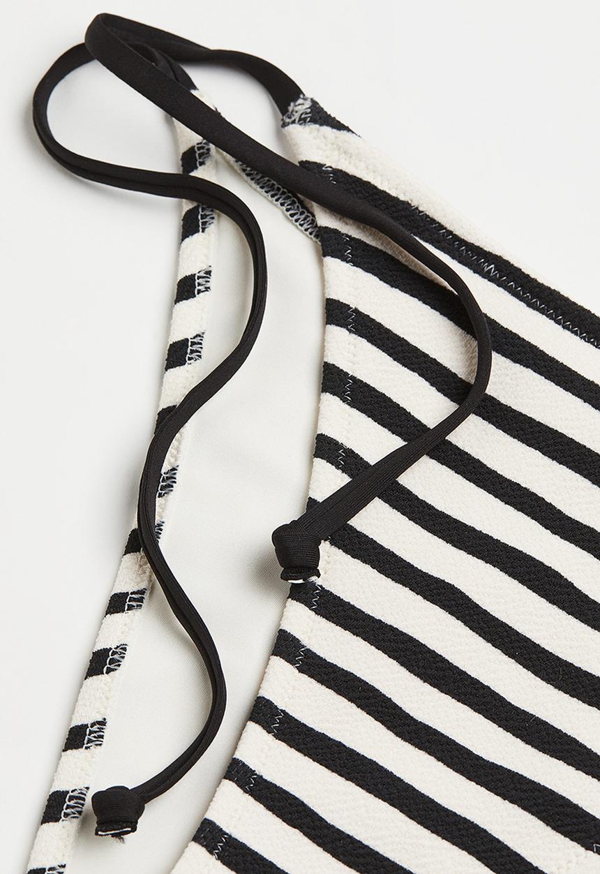 H&M - Tie tanga bikini bottoms - white & black 