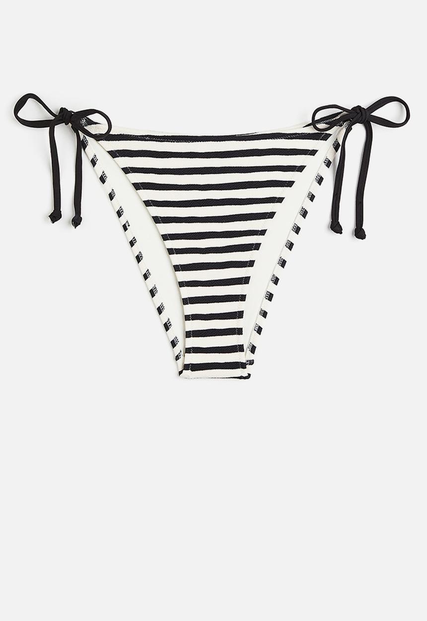 H&M - Tie tanga bikini bottoms - white & black 