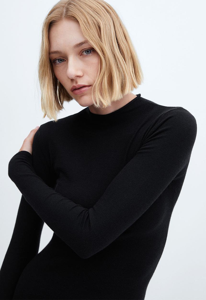 MANGO - Dress percebe - black