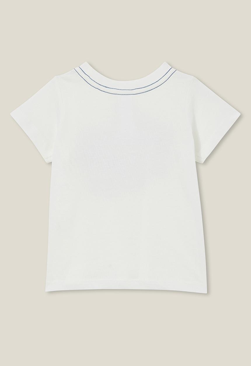 Cotton On - Jamie short sleeve tee - vanilla/greetings from santorini
