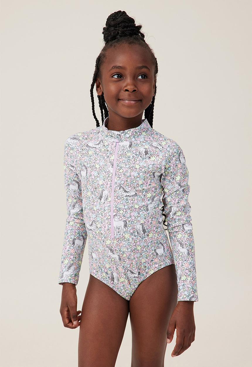 Cotton On - Lydia one piece - white/unicorn garden