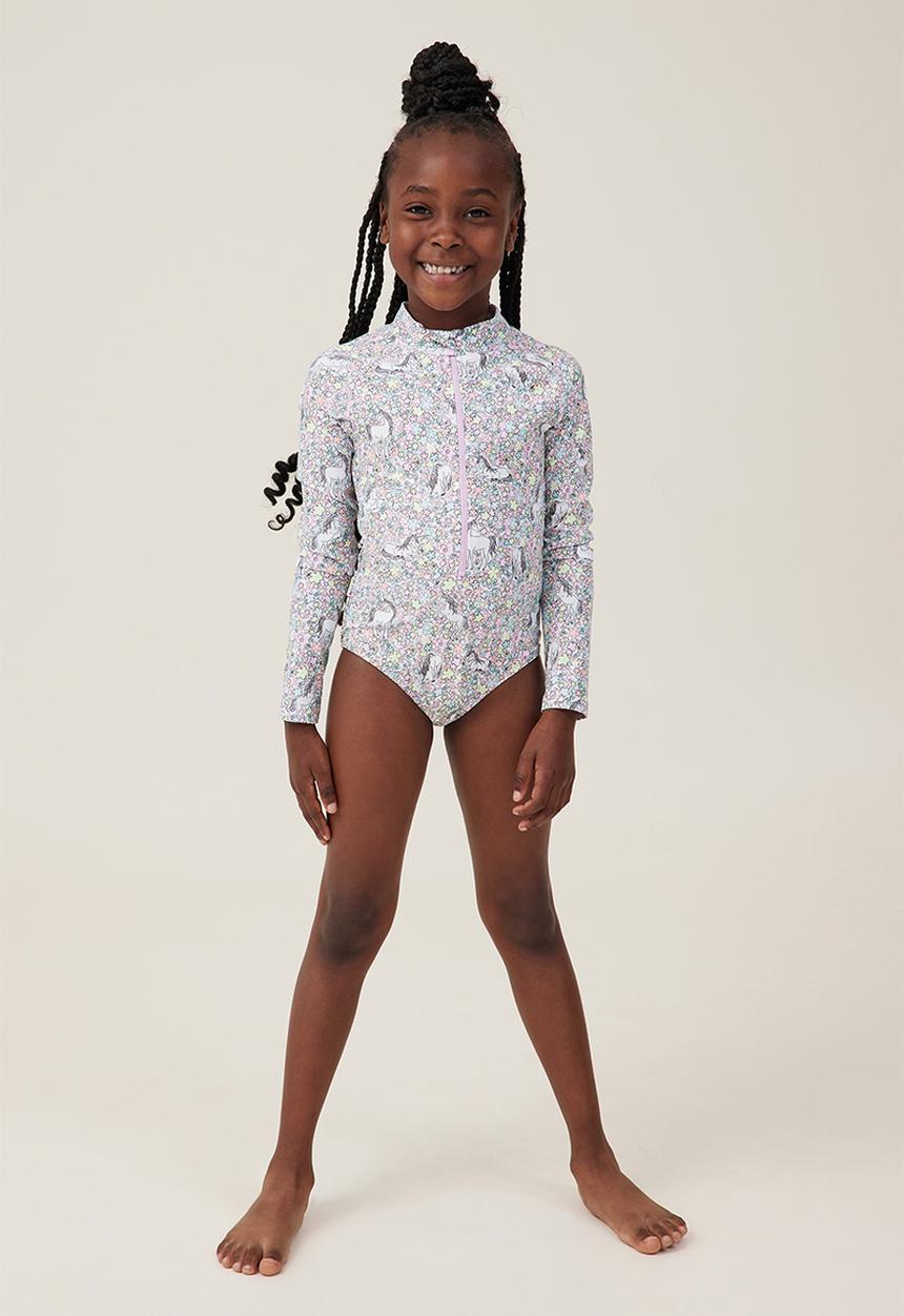 Cotton On - Lydia one piece - white/unicorn garden