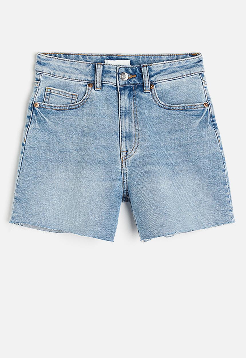 H&M - High denim shorts - light denim blue 
