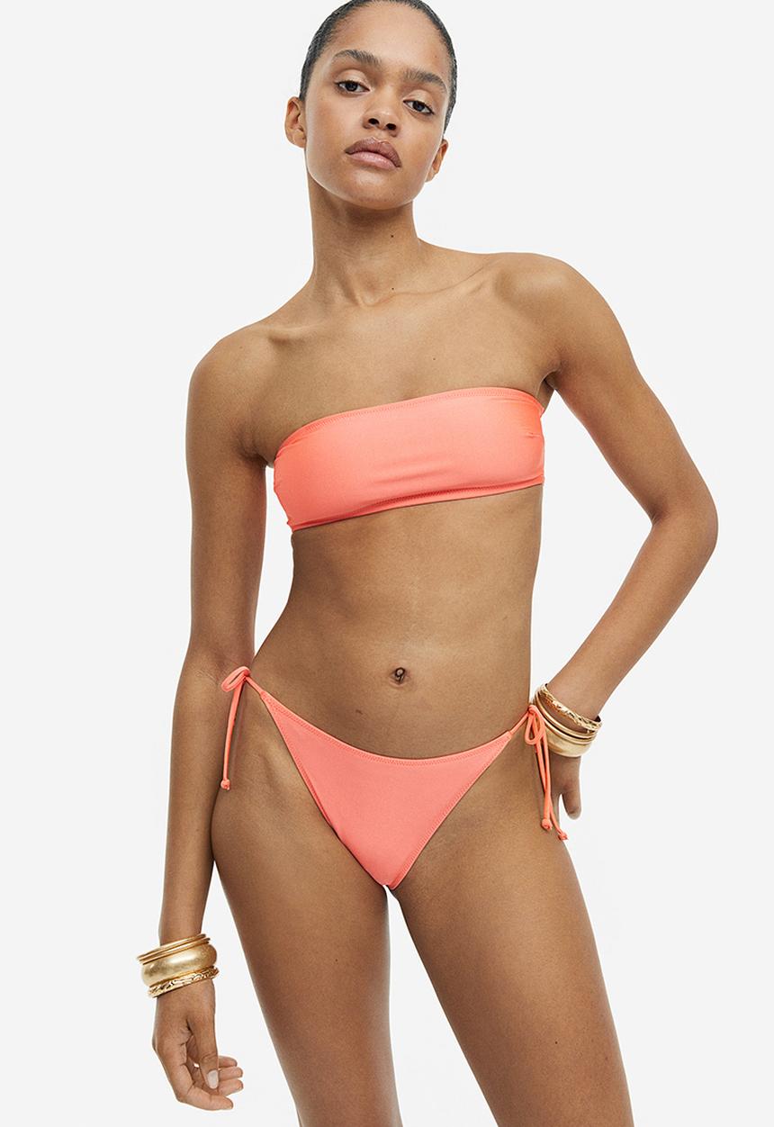 H&M - Padded bandeau bikini top - coral