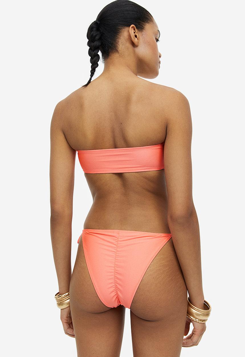 H&M - Padded bandeau bikini top - coral
