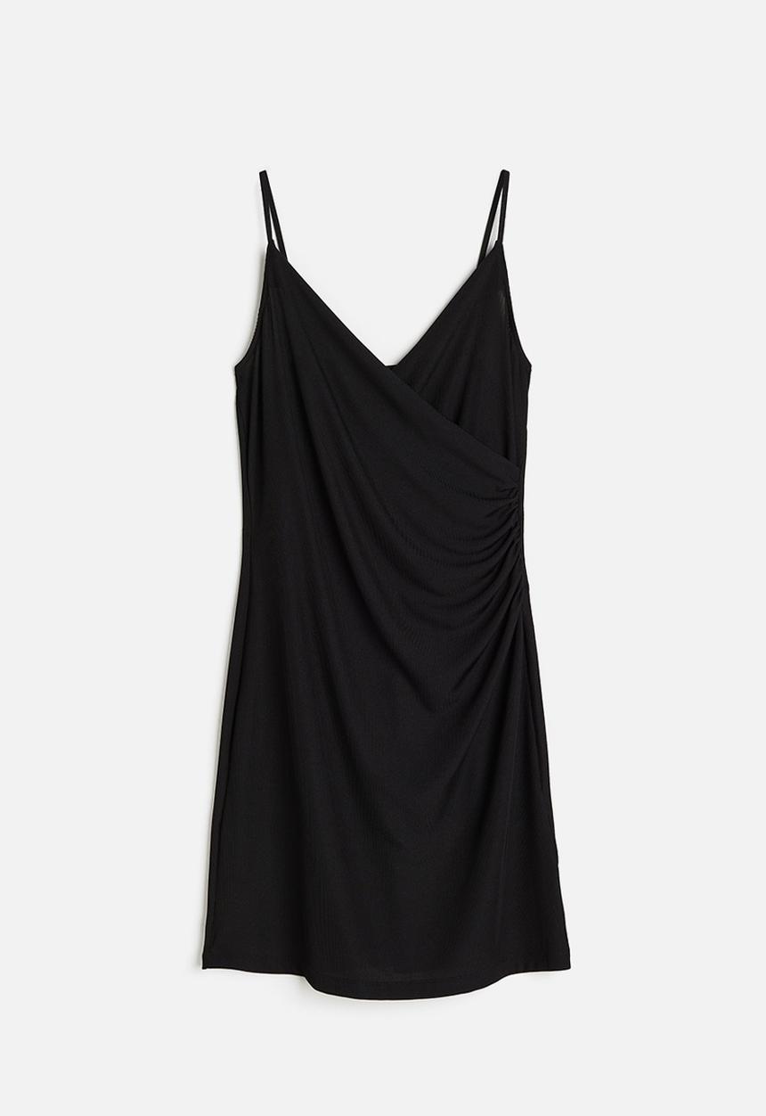 H&M - Draped jersey dress - black