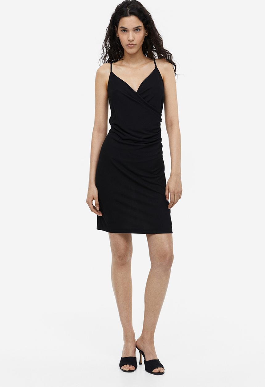 H&M - Draped jersey dress - black