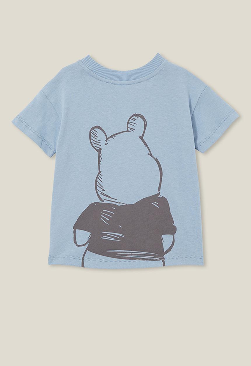 Cotton On - Andie drop shoulder tee lcn - lcn dis dusty blue/smiling winnie the pooh