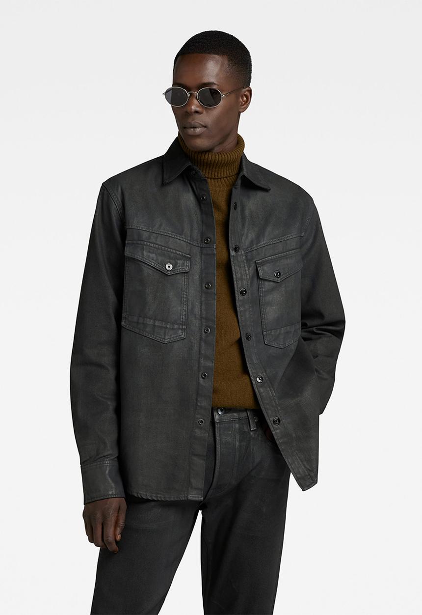 G-STAR - Dakota regular shirt l\s Fantom black denim - magma cobler