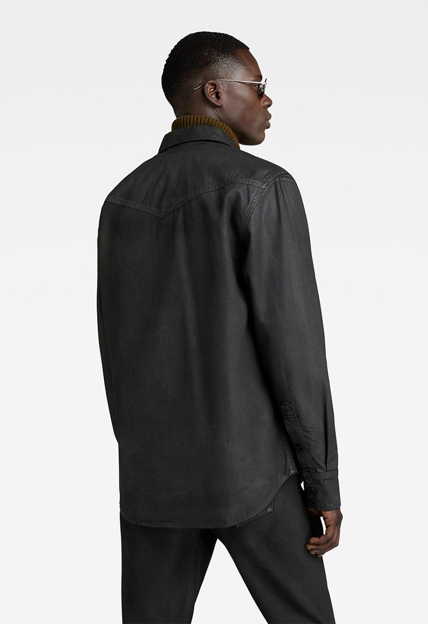 G-STAR - Dakota regular shirt l\s Fantom black denim - magma cobler