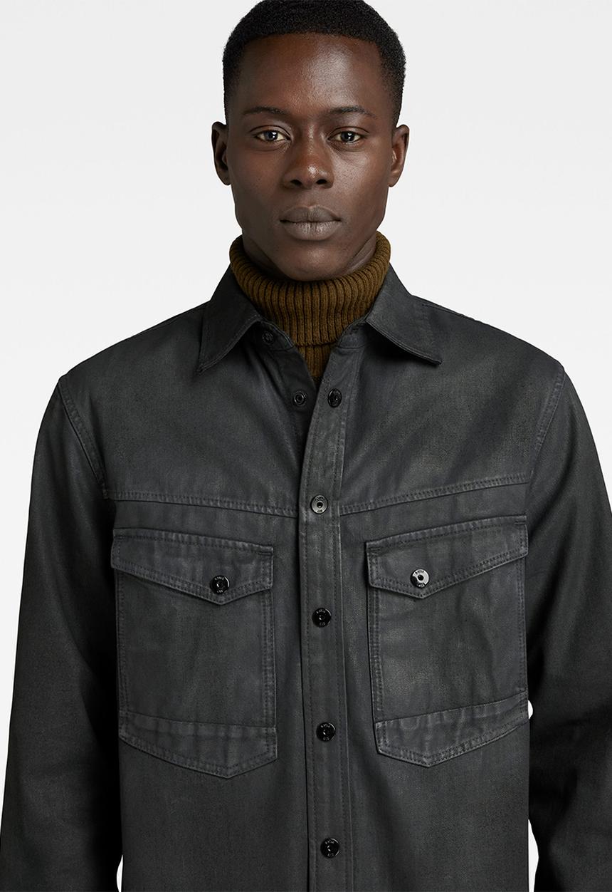 G-STAR - Dakota regular shirt l\s Fantom black denim - magma cobler
